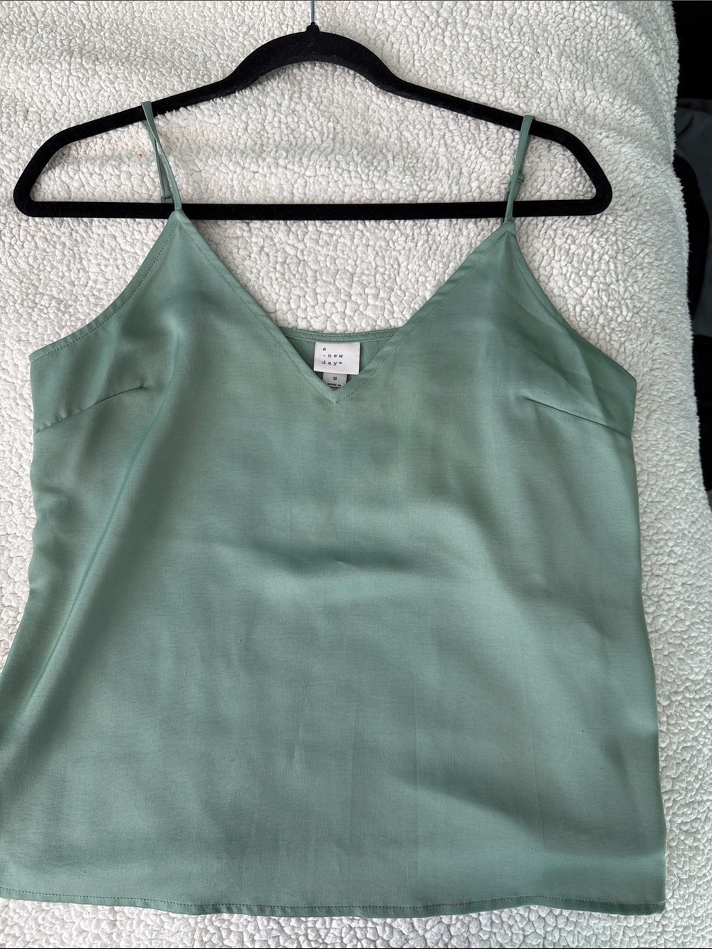 a new day Sage Green V-Neck Satin Camisole